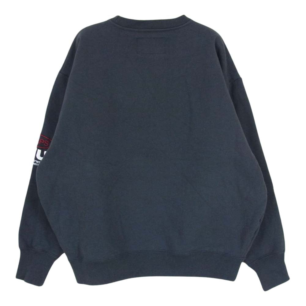 WTAPS ダブルタップス 23AW  232ATDT-CSM18 AII 01 SWEATER COTTON PROTECT コットン 刺繍 ロゴ スウェット チャコール系 1【中古】