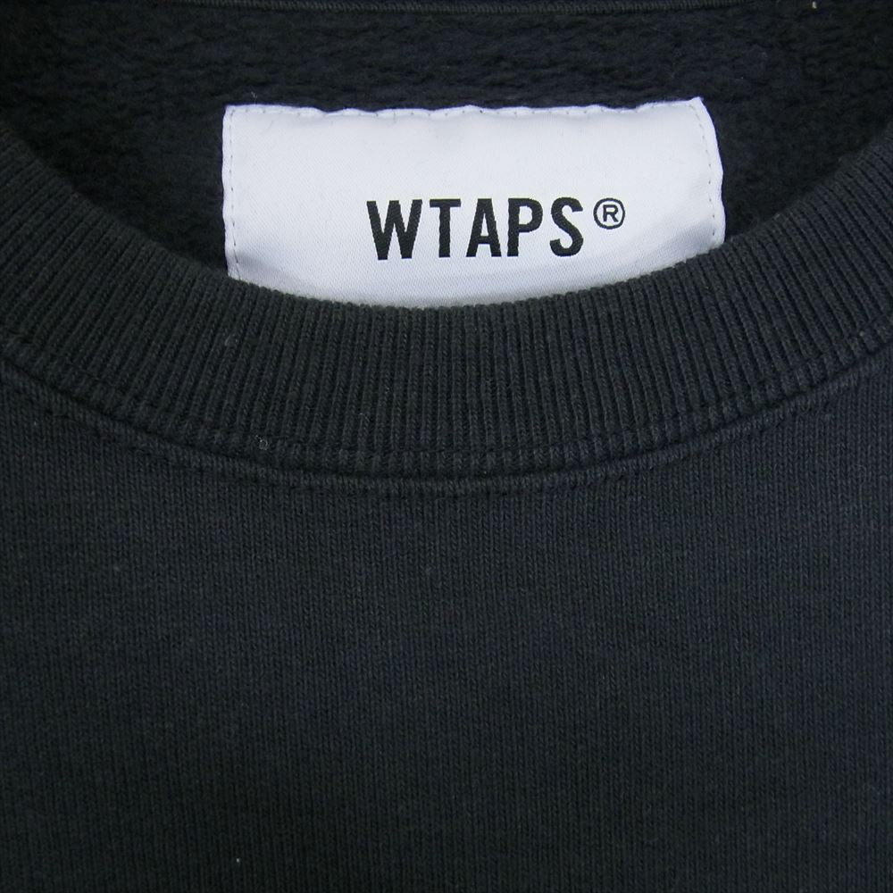 WTAPS ダブルタップス 23AW  232ATDT-CSM18 AII 01 SWEATER COTTON PROTECT コットン 刺繍 ロゴ スウェット チャコール系 1【中古】