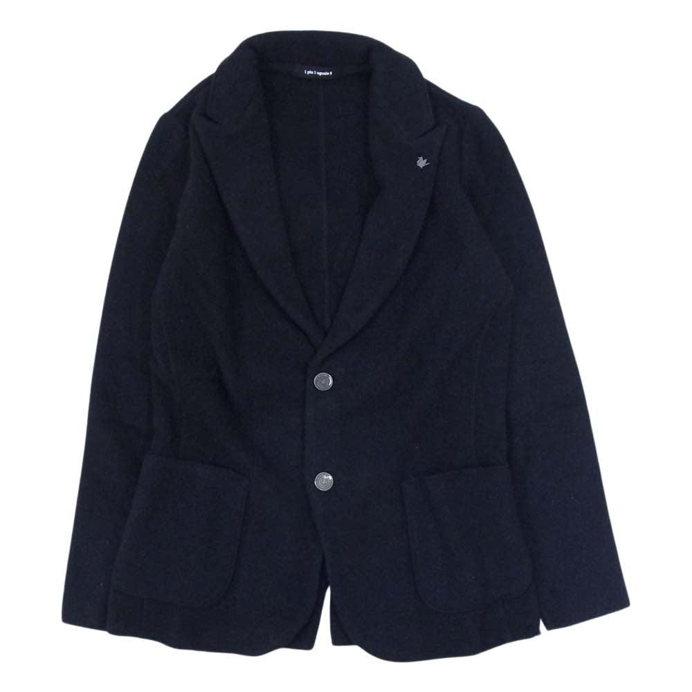 1piu1uguale3 ウノピュウノウグァーレトレ MRK222 WOL113 折鶴ピン付属 LUIGE セーブル セーブリッチウール 2B ニット テーラードジャケット ネイビー系 3【中古】