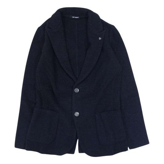 1piu1uguale3 ウノピュウノウグァーレトレ MRK222 WOL113 折鶴ピン付属 LUIGE セーブル セーブリッチウール 2B ニット テーラードジャケット ネイビー系 3【中古】