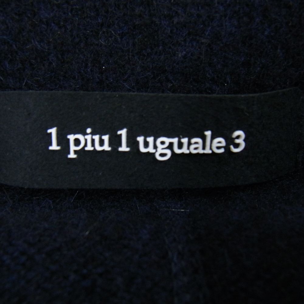 1piu1uguale3 ウノピュウノウグァーレトレ MRK222 WOL113 折鶴ピン付属 LUIGE セーブル セーブリッチウール 2B ニット テーラードジャケット ネイビー系 3【中古】