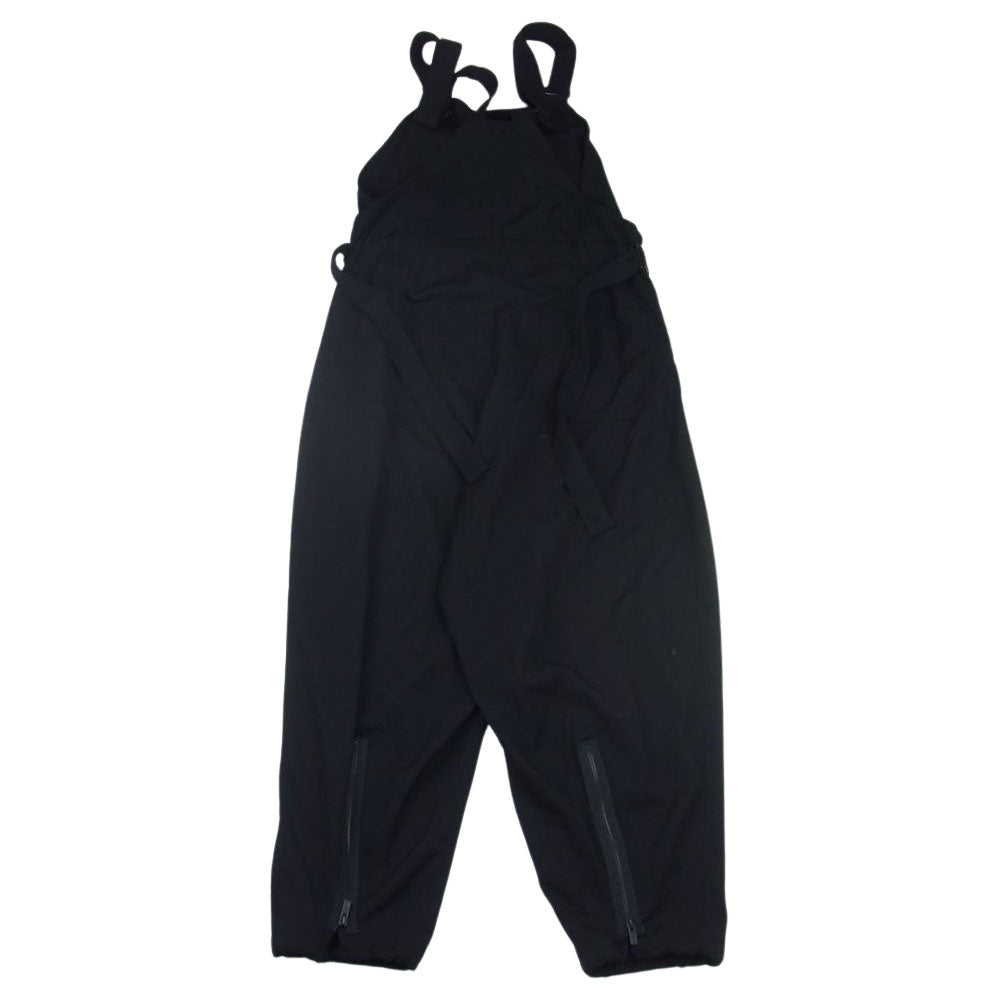 Yohji Yamamoto POUR HOMME ヨウジヤマモトプールオム 21AW HR-P42-100 シワギャバ ウールギャバジン オーバーオール ブラック系 1【中古】
