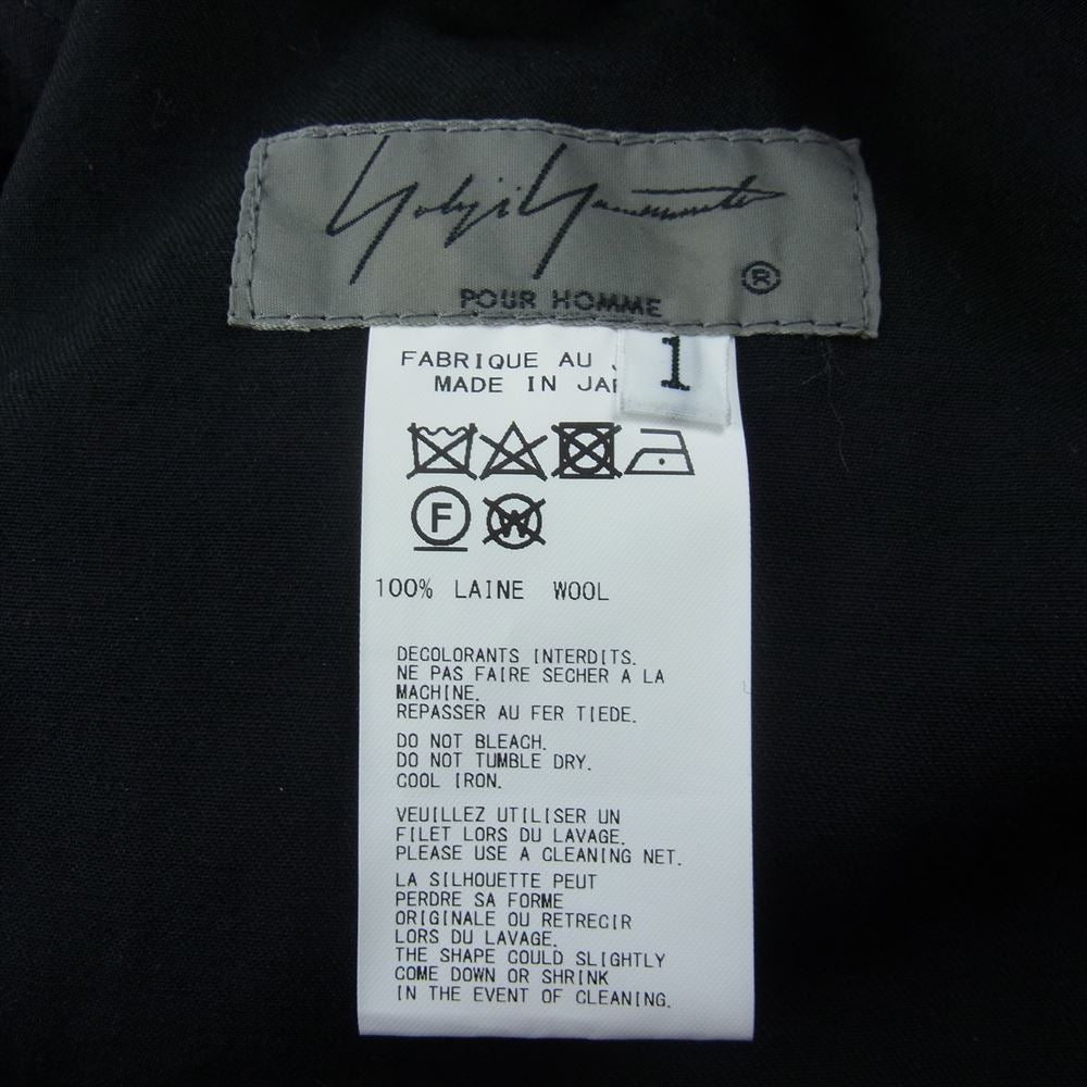 Yohji Yamamoto POUR HOMME ヨウジヤマモトプールオム 21AW HR-P42-100 シワギャバ ウールギャバジン オーバーオール ブラック系 1【中古】