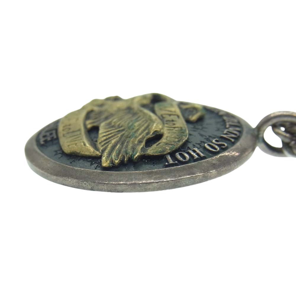 CALEE キャリー COIN CONCHO NECKLACE イーグル コイン コンチョ ネックレス シルバー系【中古】