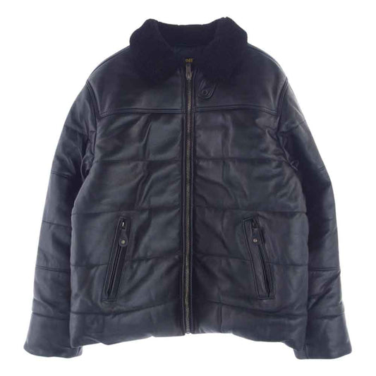 Supreme シュプリーム 21AW Schott Shearling Collar Leather Jacket 中綿 レザー ジャケット ブラック系 L【中古】