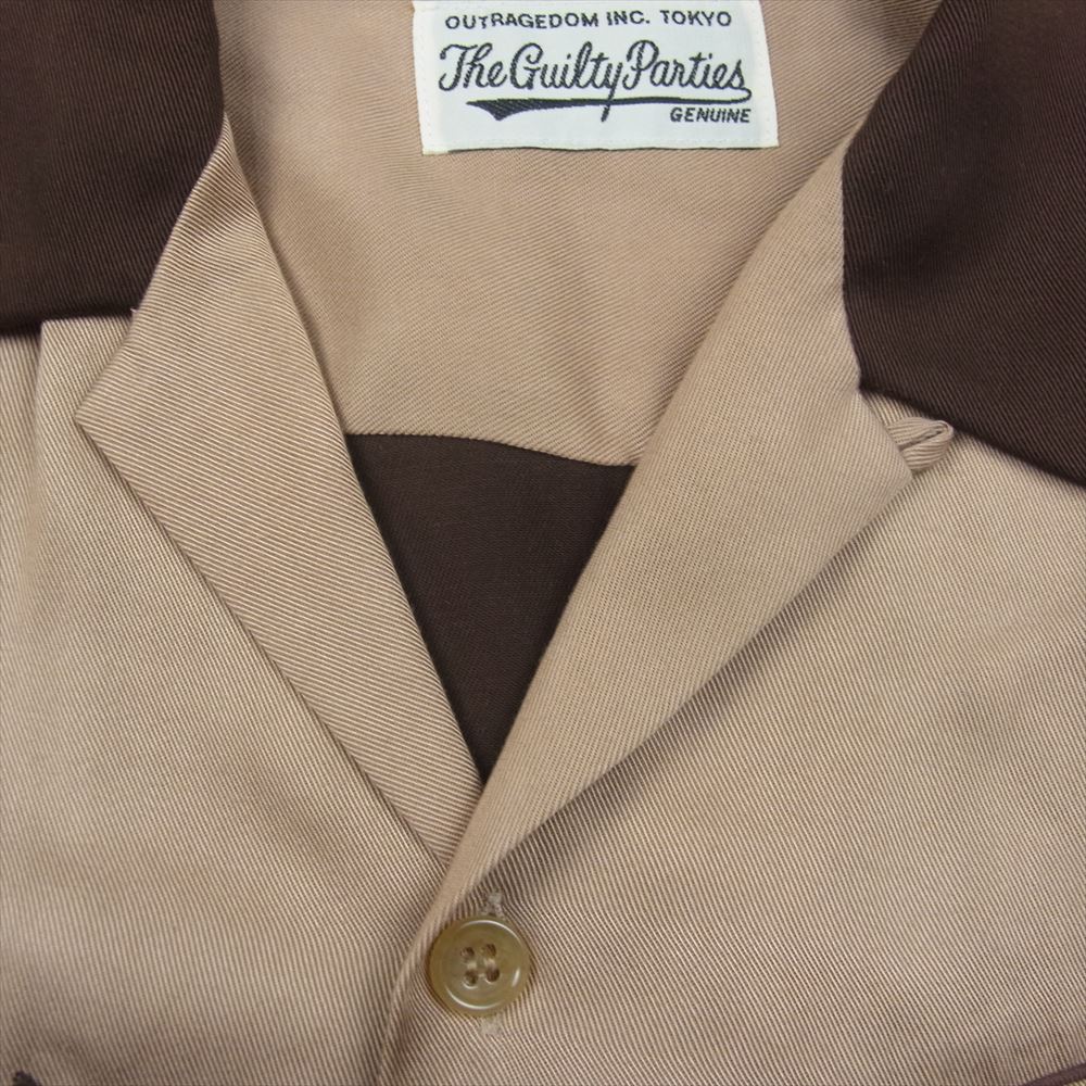 WACKO MARIA ワコマリア 18AW 18FW-WMS-WS01 WESTERN SHIRTS ウエスタン 長袖 シャツ ブラウン系 ベージュ系 S【美品】【中古】