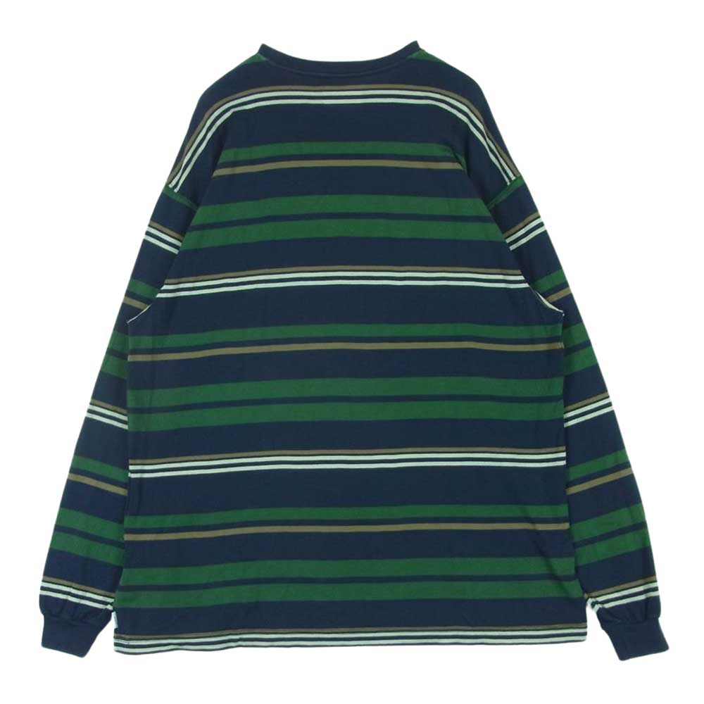 WTAPS ダブルタップス 21AW 212ATDT-CSM36 JAM LS TEE ボーダー 長袖 Tシャツ 日本製 ダークネイビー系 グリーン系 04【中古】