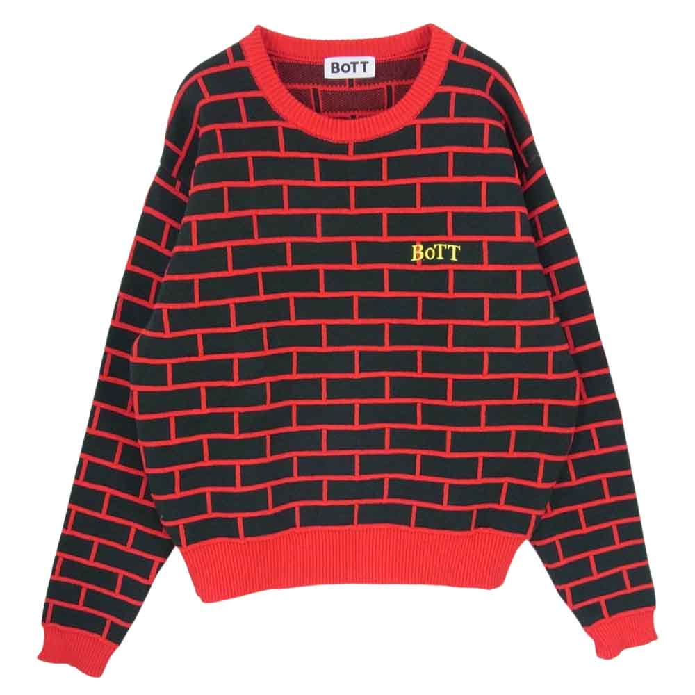 ボット Century Sweater センチュリー セーター ニット ロゴ刺繍 レッド系 L【中古】
