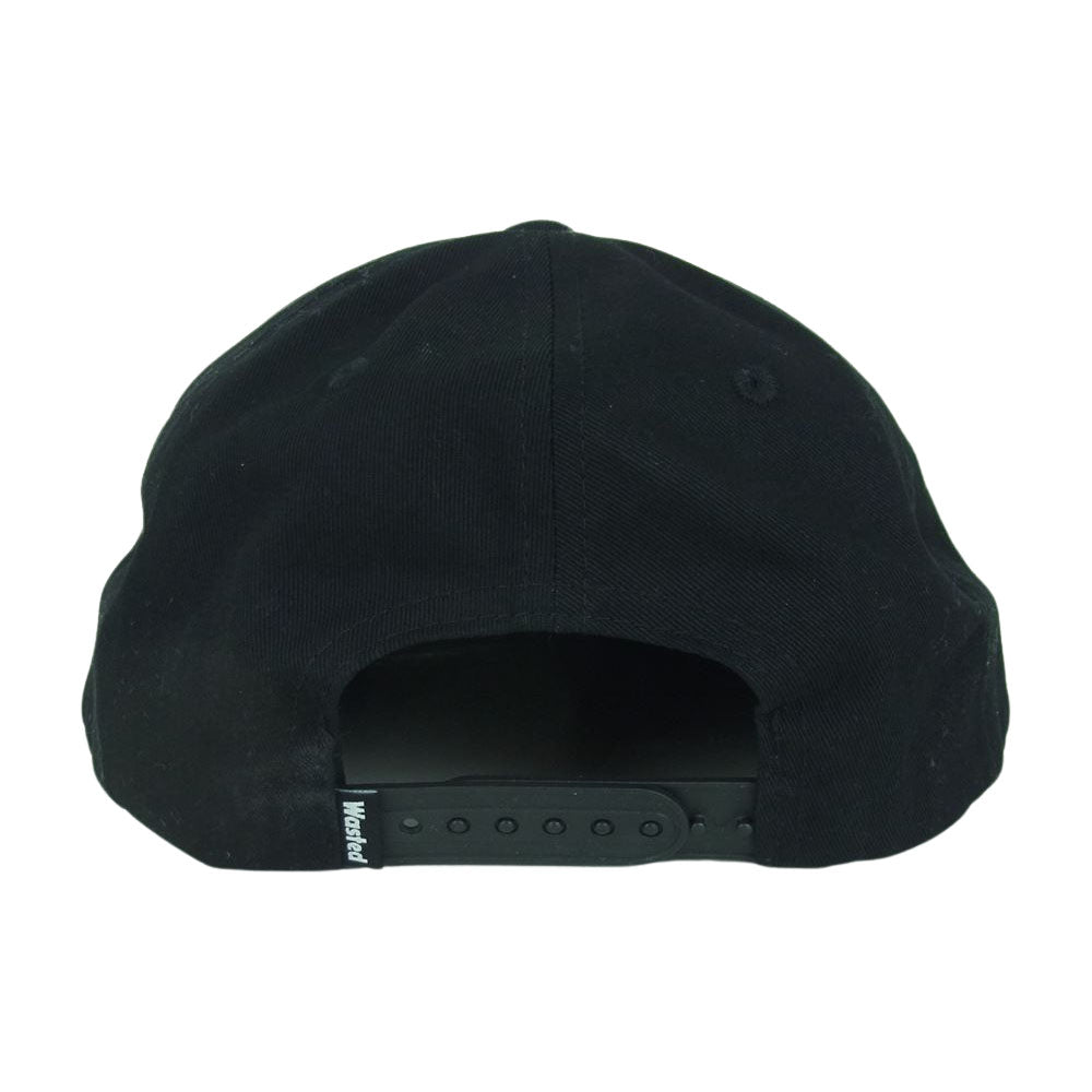 ウェイステッド ユース 5 PANEL SNAPBACK CAP ロゴ キャップ 帽子 コットン 中国製 ブラック系【中古】