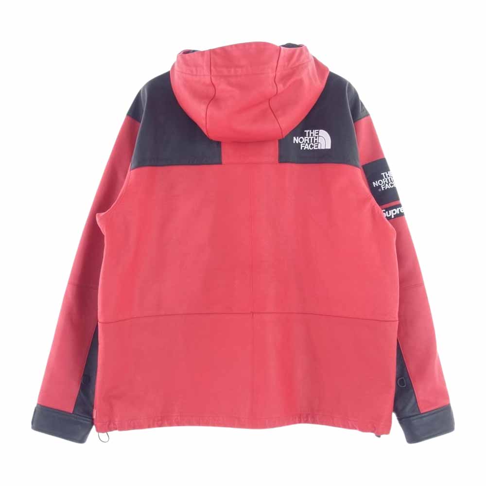 Supreme シュプリーム 18AW THE NORTH FACE Leather Mountain Parka ノースフェイス レザー マウンテンパーカー レッド系 ブラック系【中古】