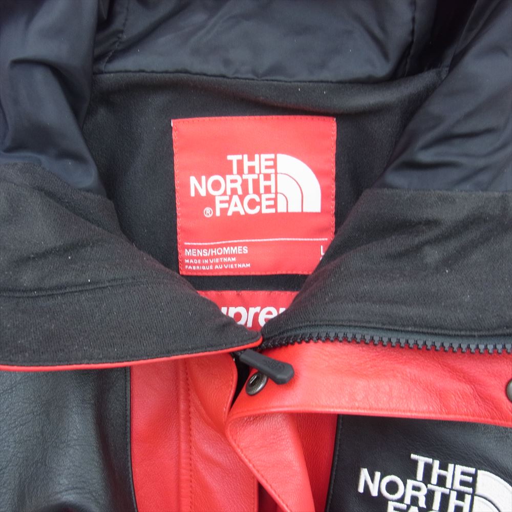 Supreme シュプリーム 18AW THE NORTH FACE Leather Mountain Parka ノースフェイス レザー マウンテンパーカー レッド系 ブラック系【中古】