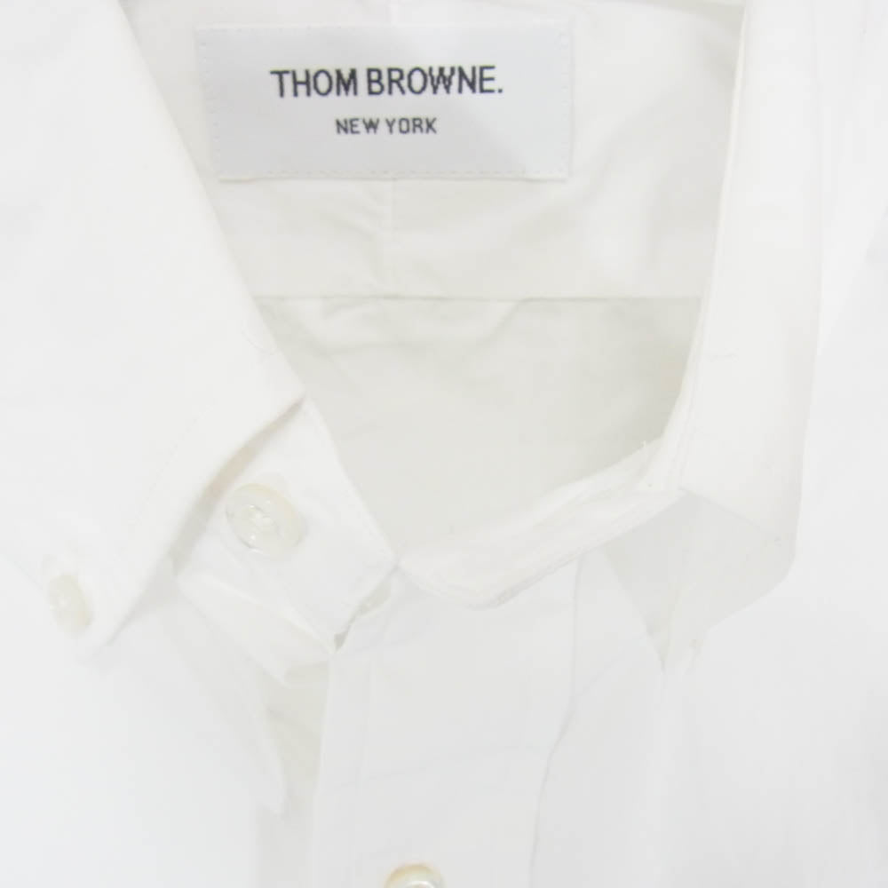 THOM BROWNE トムブラウン OXFORD BD SHIRT オックスフォード ボタンダウン 長袖 シャツ ホワイト系 0 【中古】