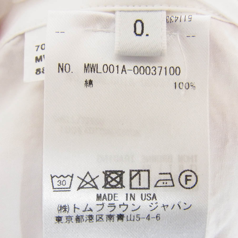 THOM BROWNE トムブラウン OXFORD BD SHIRT オックスフォード ボタンダウン 長袖 シャツ ホワイト系 0 【中古】