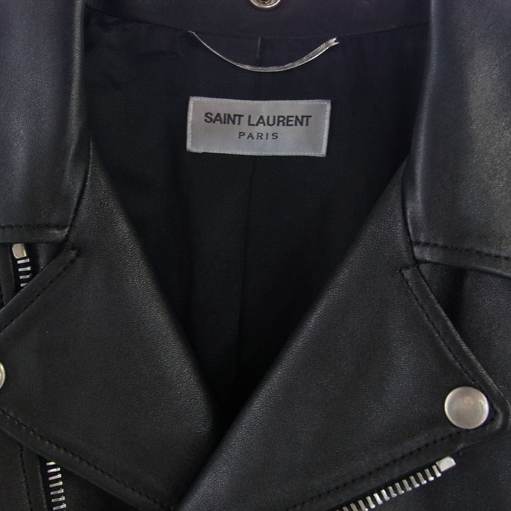 SAINT LAURENT サンローラン 13AW 344646 Y5EJ1 エディ期 L01 ラムレザー クラシックモーターサイクル ダブルライダース ジャケット ブラック系 42【中古】