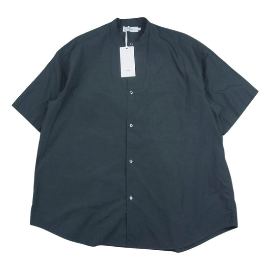 GRAPHPAPER グラフペーパー GM221-50117B BROAD S/S OVERSIZED BAND COLLAR SHIRT ノーカラー バンドカラー 半袖 シャツ グレー系 F【中古】
