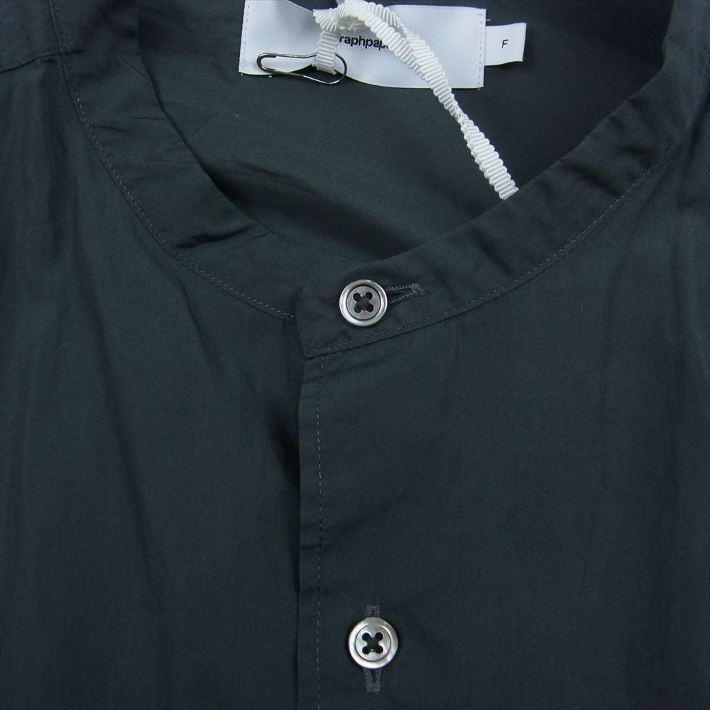 GRAPHPAPER グラフペーパー GM221-50117B BROAD S/S OVERSIZED BAND COLLAR SHIRT ノーカラー バンドカラー 半袖 シャツ グレー系 F【中古】