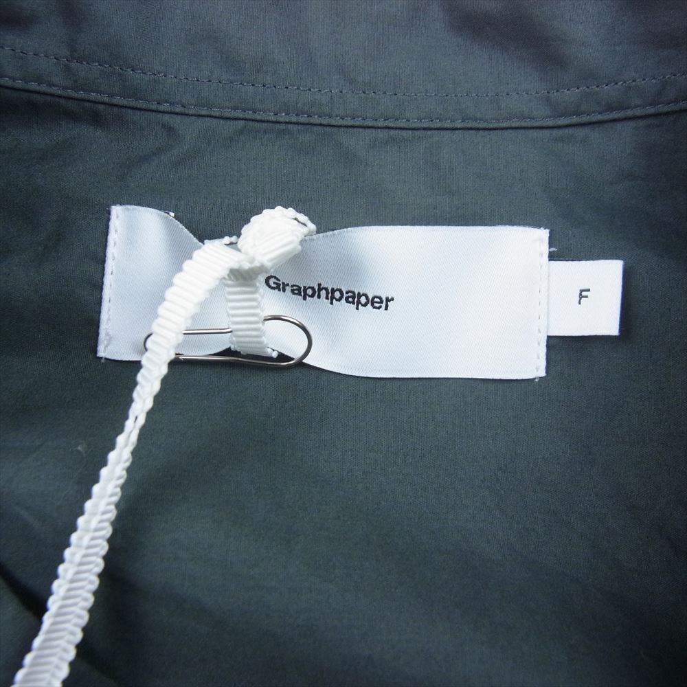 GRAPHPAPER グラフペーパー GM221-50117B BROAD S/S OVERSIZED BAND COLLAR SHIRT ノーカラー バンドカラー 半袖 シャツ グレー系 F【中古】