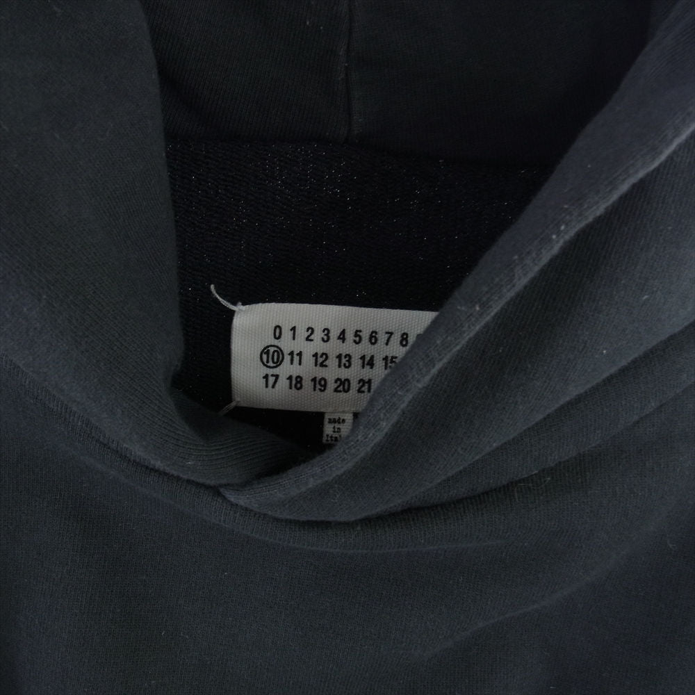 MAISON MARGIELA メゾンマルジェラ 22SS S50GU0191 S25550 10ライン 逆さロゴ刺繍 オーバーサイズ プルオーバー スウェット パーカー ブラック系 L【中古】
