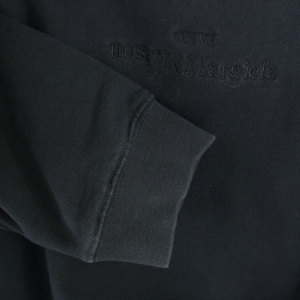 MAISON MARGIELA メゾンマルジェラ 22SS S50GU0191 S25550 10ライン 逆さロゴ刺繍 オーバーサイズ プルオーバー スウェット パーカー ブラック系 L【中古】
