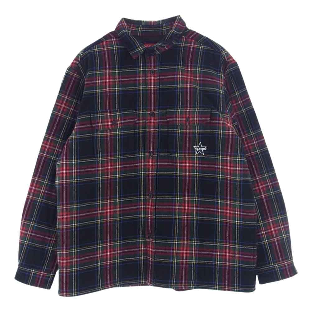 Supreme シュプリーム 21AW Quited Plaid Flannel Shirt フランネル シャツ キルティング スター 中綿 ジャケット マルチカラー系 L【中古】