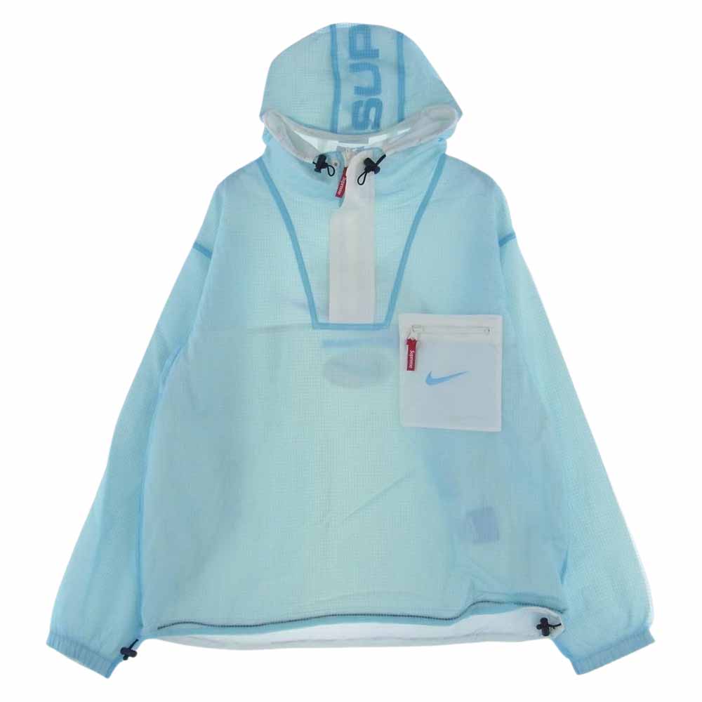 Supreme シュプリーム 20AW NIKE ナイキ CW9695-487 Jewel Reversible Ripstop Anorak ジュエルスウッシュ リバーシブル リップストップ アノラック プルオーバー ジャケット ライトブルー系 ホワイト系 L【中古】