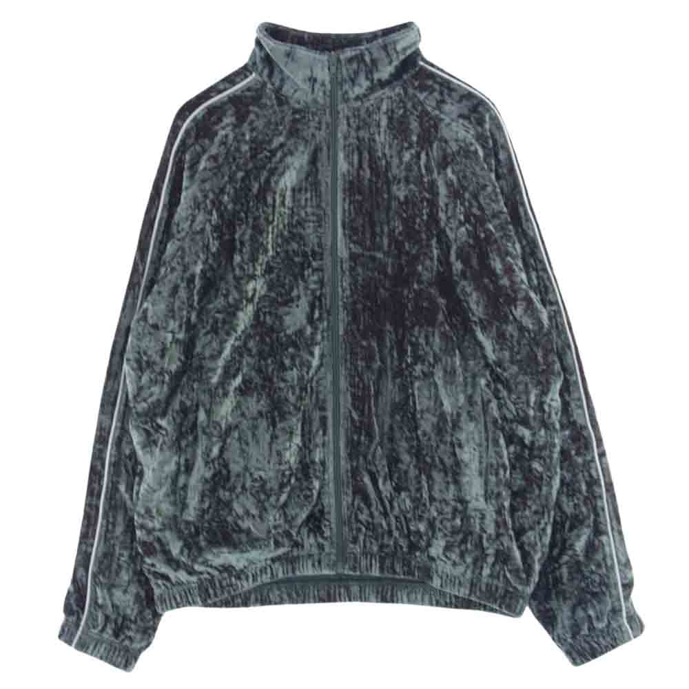 Supreme シュプリーム 23AW Crushed Velvet Track Jacket クラッシュ ベルベット トラックジャケット グリーングレー M【中古】