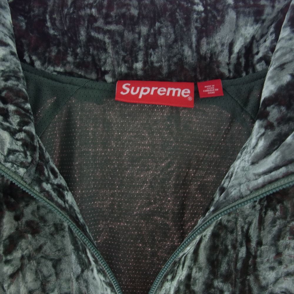 Supreme シュプリーム 23AW Crushed Velvet Track Jacket クラッシュ ベルベット トラックジャケット グリーングレー M【中古】