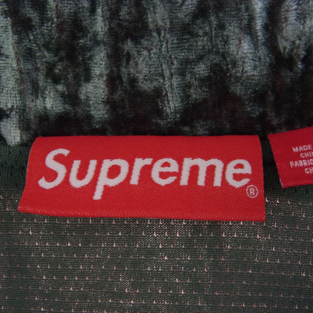 Supreme シュプリーム 23AW Crushed Velvet Track Jacket クラッシュ ベルベット トラックジャケット グリーングレー M【中古】