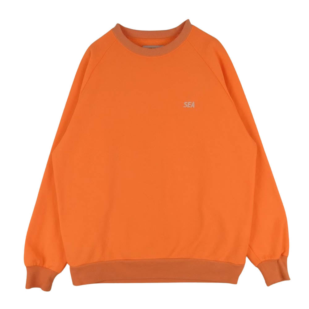WIND AND SEA ウィンダンシー 19AW WDS-19A-SW-01 刺繍 スウェット トレーナー 中国製 オレンジ系 蛍光色 M【中古】