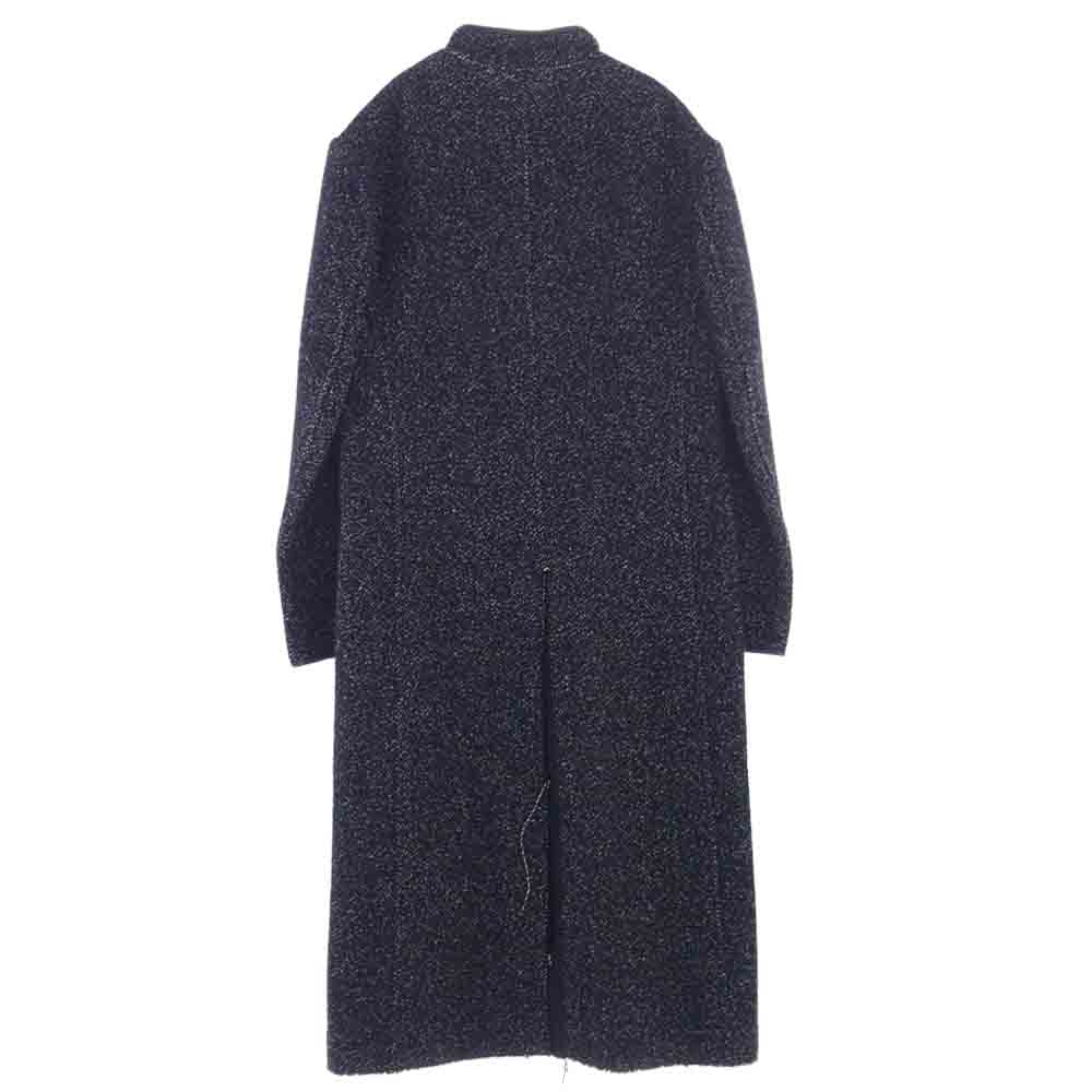 Yohji Yamamoto POUR HOMME ヨウジヤマモトプールオム 04AW HJ-O21-127 レザーパイピング ウール マオカラー スナップ コート グレー系 3【中古】