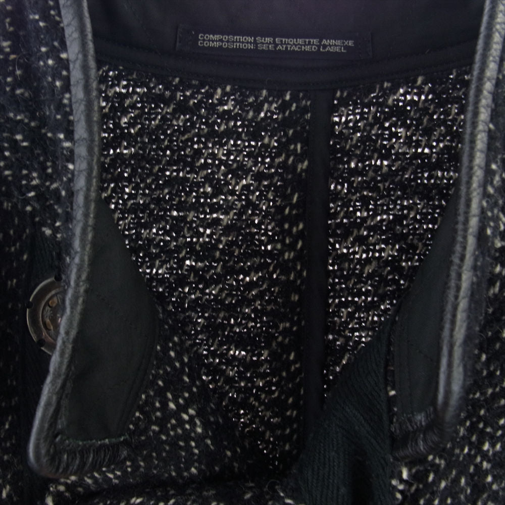 Yohji Yamamoto POUR HOMME ヨウジヤマモトプールオム 04AW HJ-O21-127 レザーパイピング ウール マオカラー スナップ コート グレー系 3【中古】