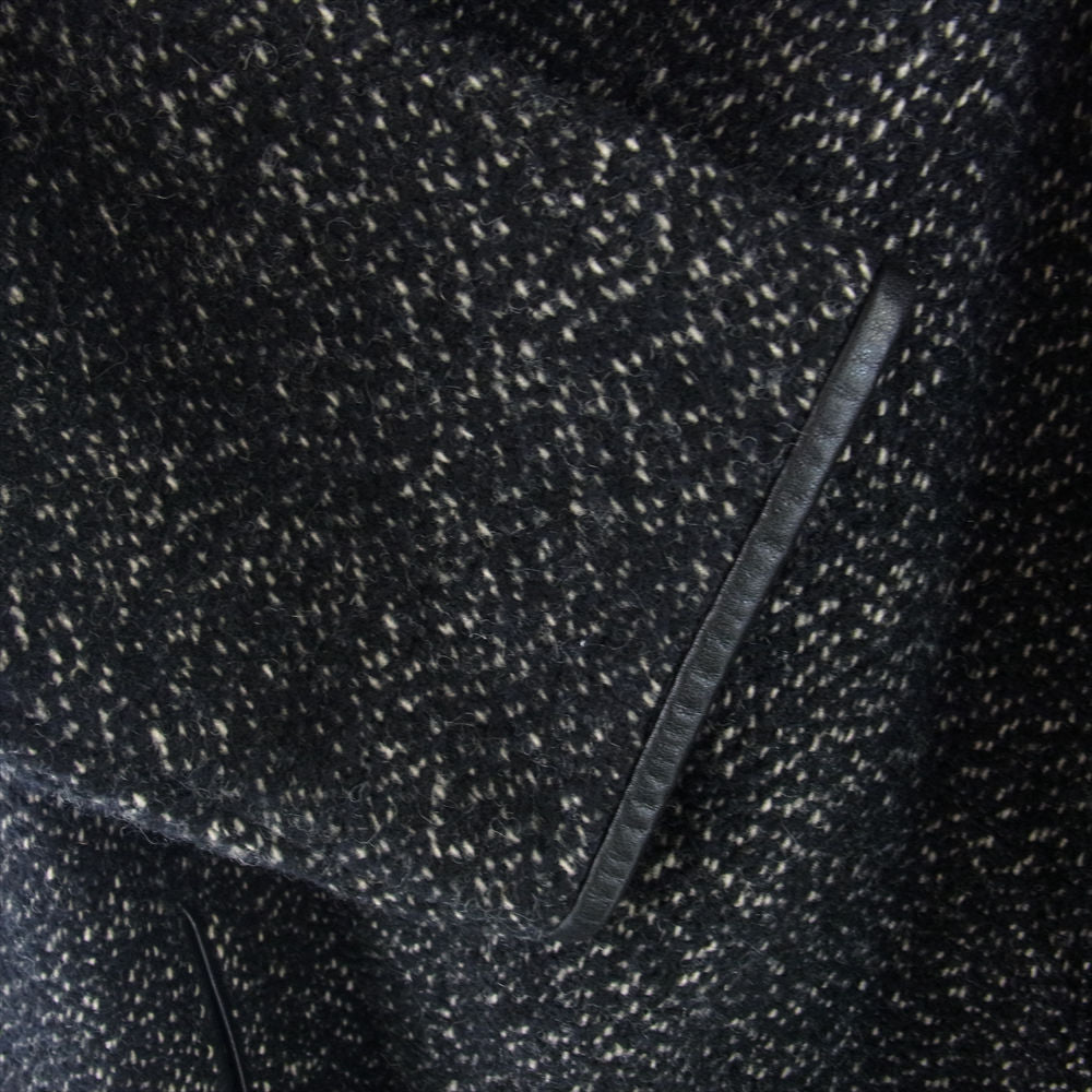 Yohji Yamamoto POUR HOMME ヨウジヤマモトプールオム 04AW HJ-O21-127 レザーパイピング ウール マオカラー スナップ コート グレー系 3【中古】