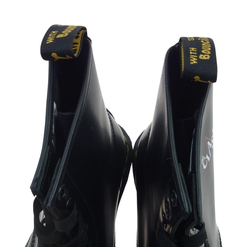 Dr.Martens ドクターマーチン イングランド製 THE CLASH MIE ザ・クラッシュ 1460 THE CLASH 8 ホール ブーツ クラッシュ ブラック系 UK11【新古品】【未使用】【中古】