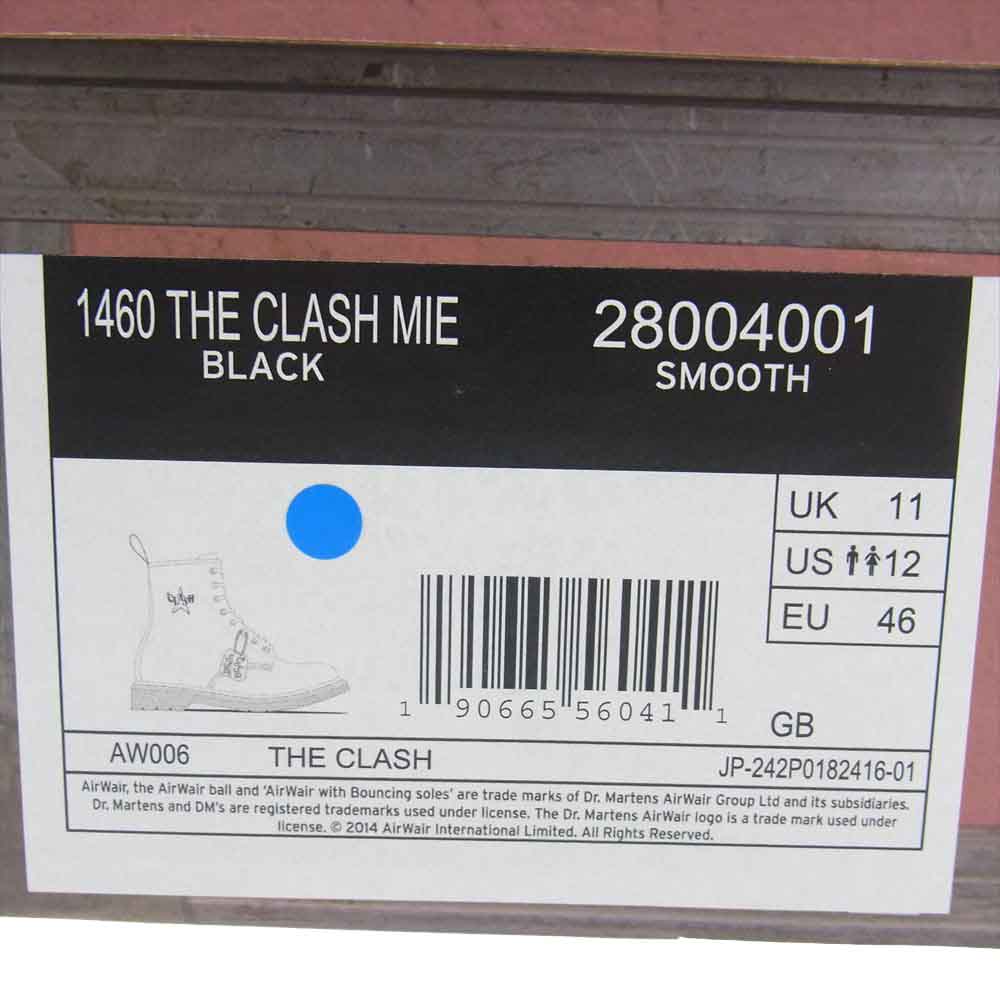 Dr.Martens ドクターマーチン イングランド製 THE CLASH MIE ザ・クラッシュ 1460 THE CLASH 8 ホール ブーツ クラッシュ ブラック系 UK11【新古品】【未使用】【中古】