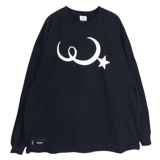 WTAPS ダブルタップス 22SS SNEAK MOON&STAR L/S TEE ムーン スター プリントロングスリーブ 長袖 Tシャツ ロンT ブラック系 03【中古】