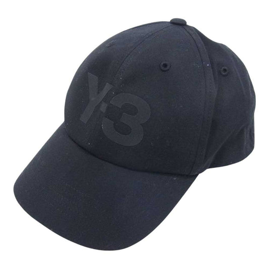 Y-3 Yohji Yamamoto ワイスリー ヨウジヤマモト 23F001 ロゴプリント ベースボール キャップ 帽子  ブラック系【中古】