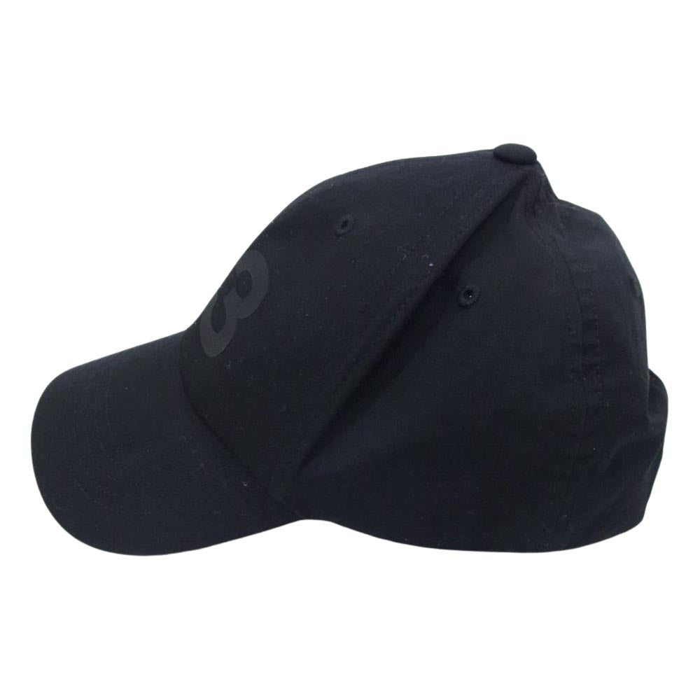 Y-3 Yohji Yamamoto ワイスリー ヨウジヤマモト 23F001 ロゴプリント ベースボール キャップ 帽子  ブラック系【中古】