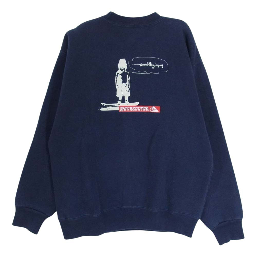 Quiksilver クイックシルバー ロゴ プリント スウェット ネイビー系 S【中古】