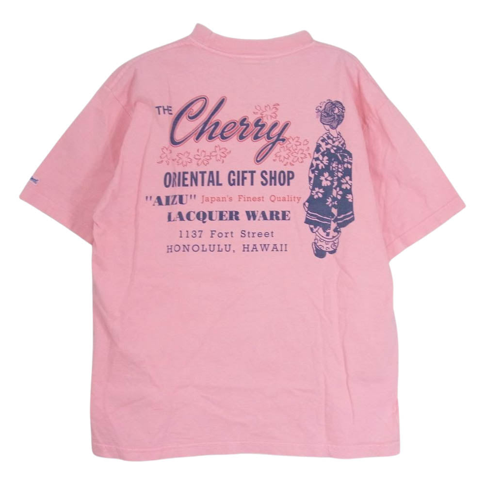 SUN SURF サンサーフ ロゴ プリント 半袖 Tシャツ 舞子 ピンク系 S【中古】