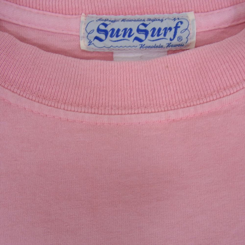 SUN SURF サンサーフ ロゴ プリント 半袖 Tシャツ 舞子 ピンク系 S【中古】