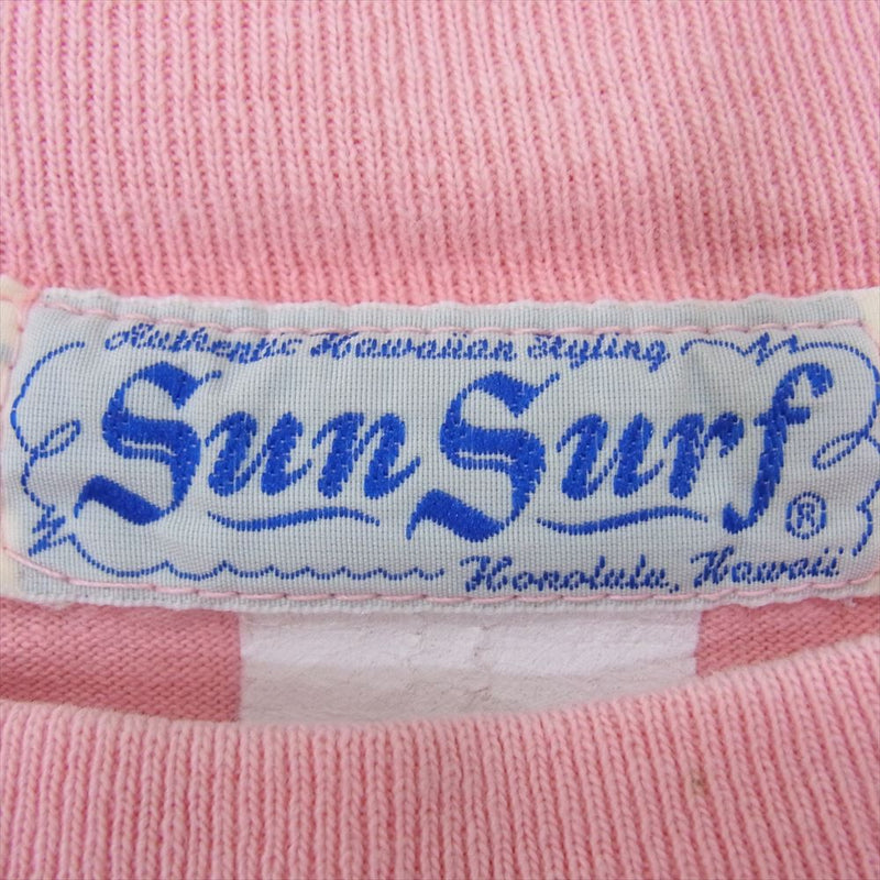 SUN SURF サンサーフ ロゴ プリント 半袖 Tシャツ 舞子 ピンク系 S【中古】