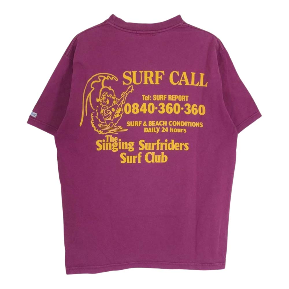 SUN SURF サンサーフ ロゴ プリント 半袖 Tシャツ エンジ系 M【中古】
