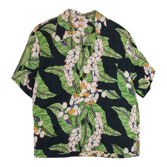SUN SURF サンサーフ SS30973 総柄 アロハ シャツ ジンジャー 半袖 ブラック系 S【中古】