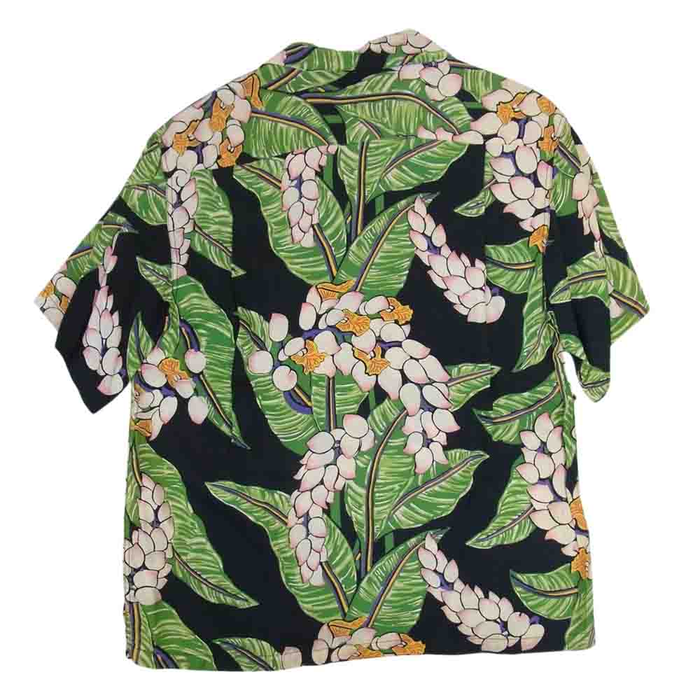 SUN SURF サンサーフ SS30973 総柄 アロハ シャツ ジンジャー 半袖 ブラック系 S【中古】