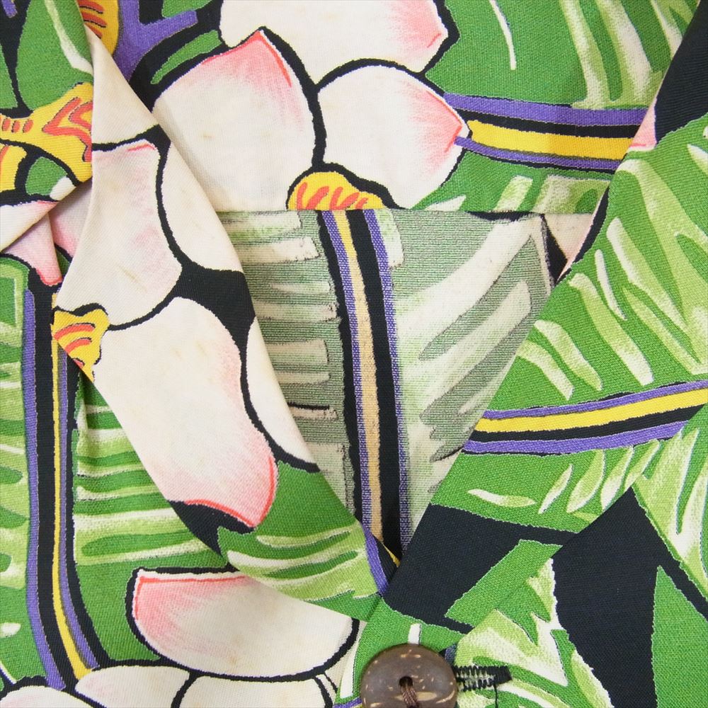 SUN SURF サンサーフ SS30973 総柄 アロハ シャツ ジンジャー 半袖 ブラック系 S【中古】