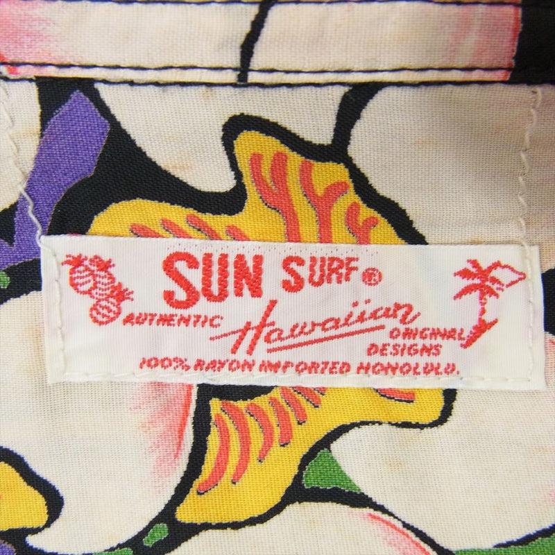 SUN SURF サンサーフ SS30973 総柄 アロハ シャツ ジンジャー 半袖 ブラック系 S【中古】