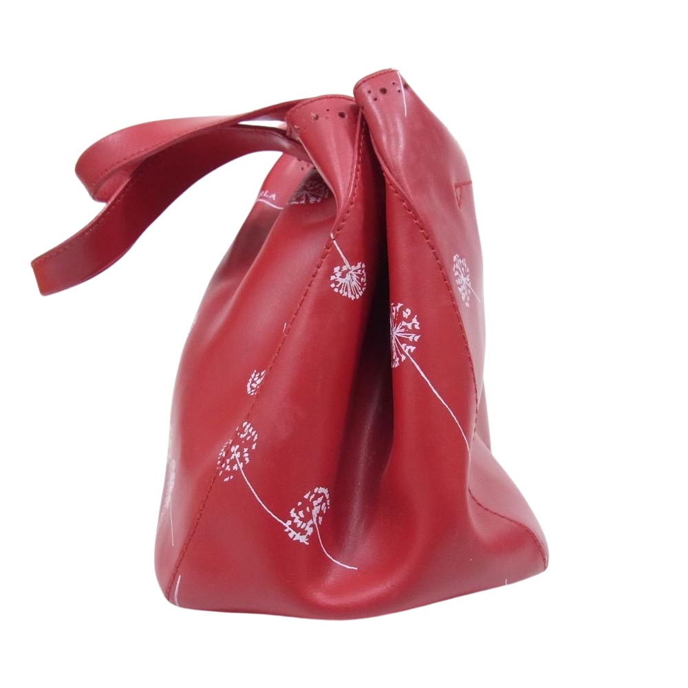 Furla フルラ 花柄 タンポポ ハンドバッグ トートバッグ レッド系【中古】