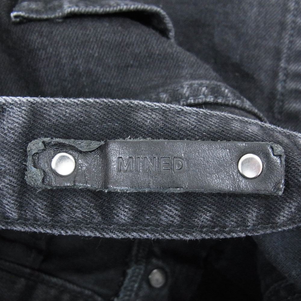MINEDENIM マインデニム FPK107-91-302-6 ボタンフライ スキニー ブラック ストレート デニム パンツ ブラック系 7【中古】