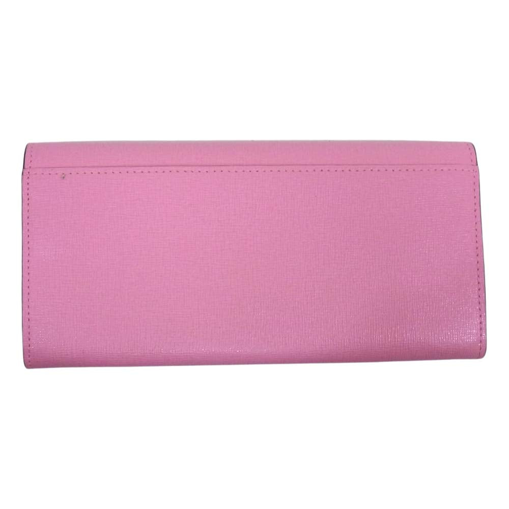 Furla フルラ ロゴ 二つ折り 長財布 ピンク系【中古】
