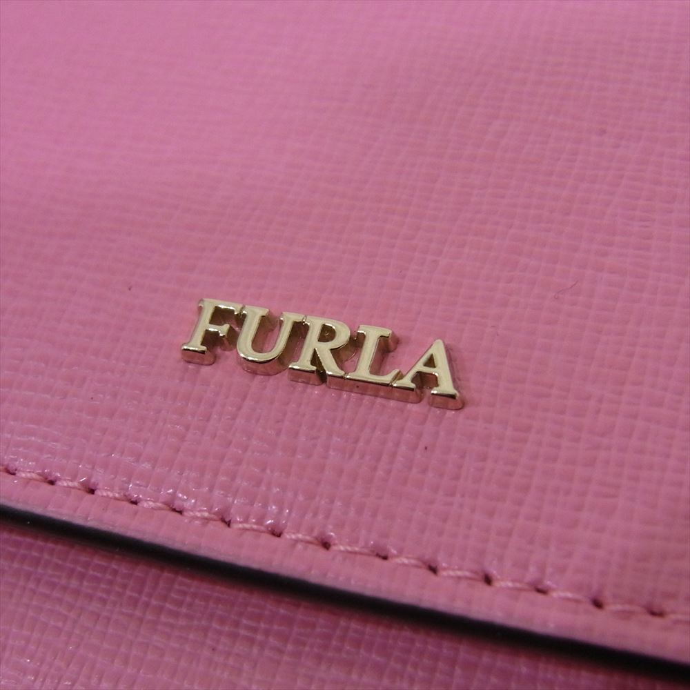 Furla フルラ ロゴ 二つ折り 長財布 ピンク系【中古】